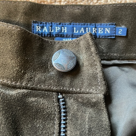 RALPH LAUREN BLUE LABEL OLIVE SUEDE RIDING PANTS JEANS SIZE 2 - Picture 5 of 9